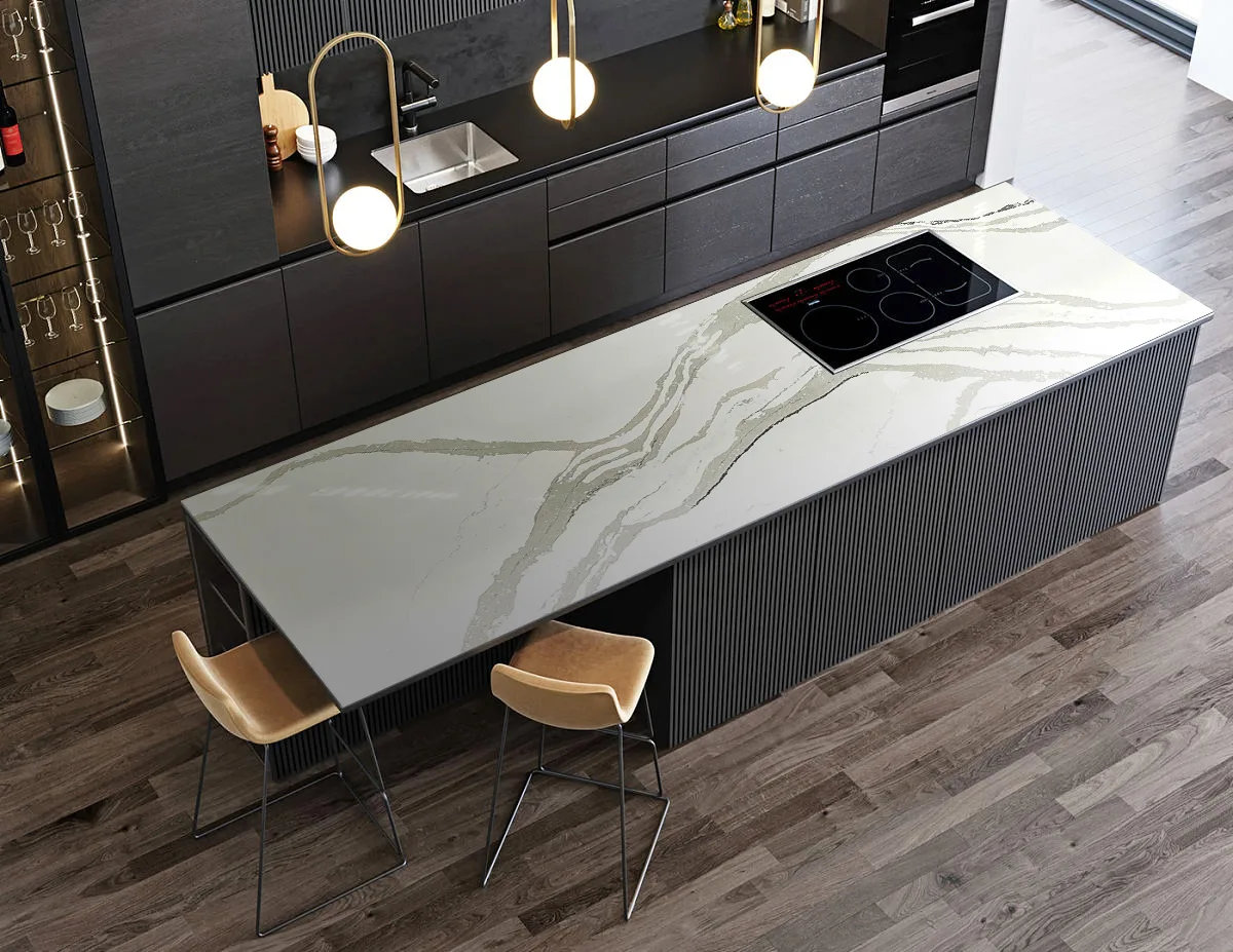 QUARTZ CALACATTA 1008 COUNTERTOP BEST QUARTZ STONE SLAB - HORIZON QUARTZ