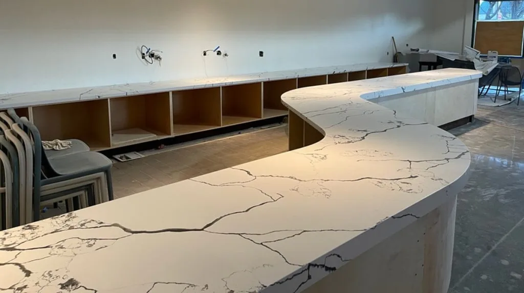 QUARTZ CALACATTA 1009 DESK TOP BEST QUARTZ STONE SLAB - HORIZON QUARTZ