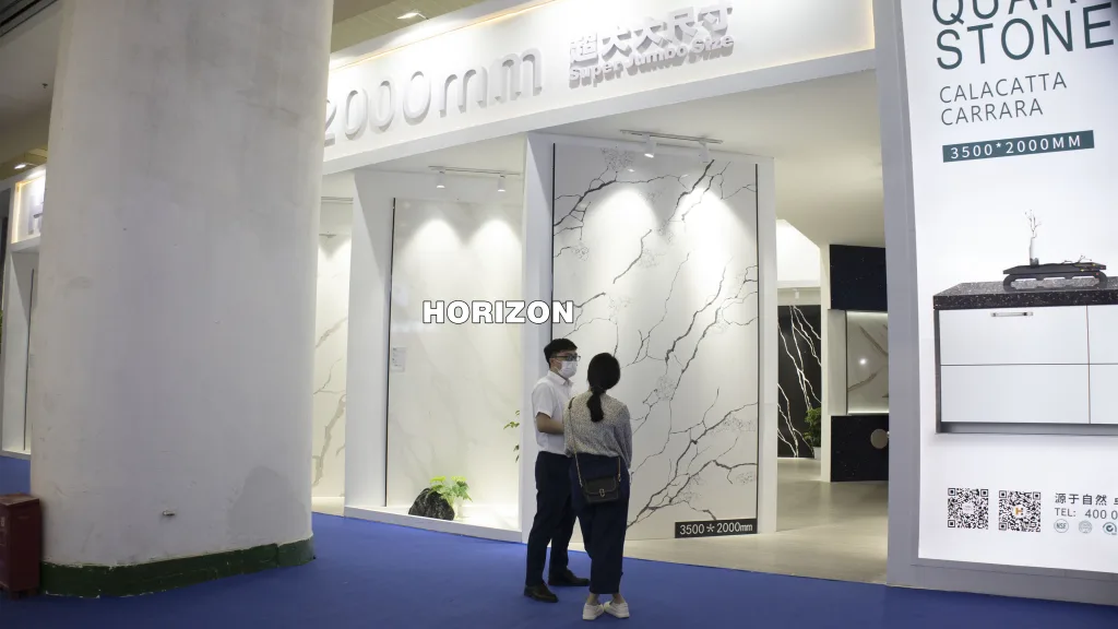 QUARTZ CALACATTA 1009 SUPER JUMBO SIZE QUARTZ STONE SLAB - HORIZON QUARTZ