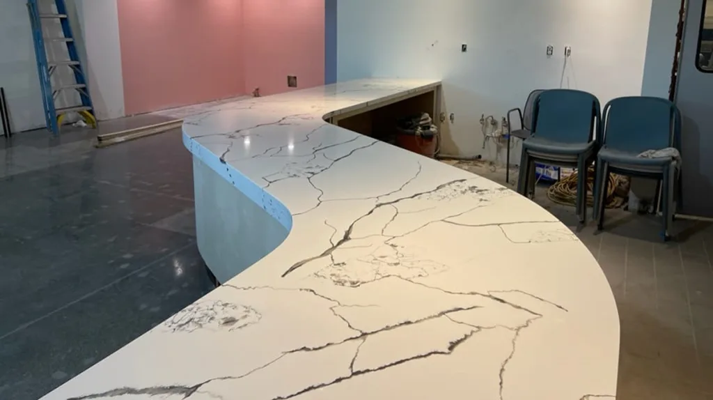 QUARTZ CALACATTA 1009 TABLE TOP BEST QUARTZ STONE SLAB - HORIZON QUARTZ