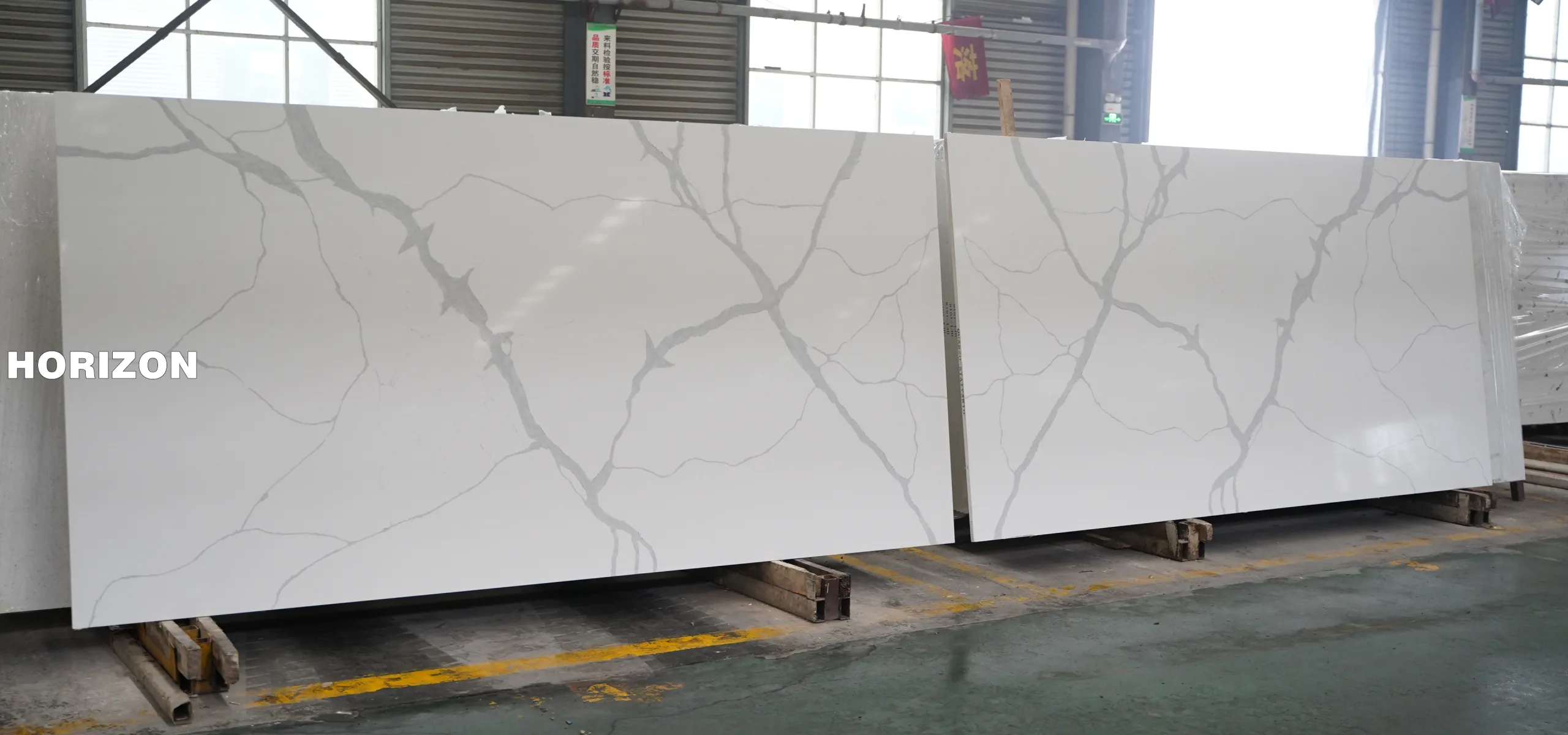 QUARTZ CALACATTA 1031 BOOKMATCH BEST QUARTZ STONE SLAB - HORIZON QUARTZ