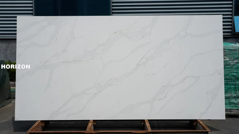 QUARTZ CALACATTA 3017 GOLD LINES QUARTZ STONE SLAB - HORIZON QUARTZ