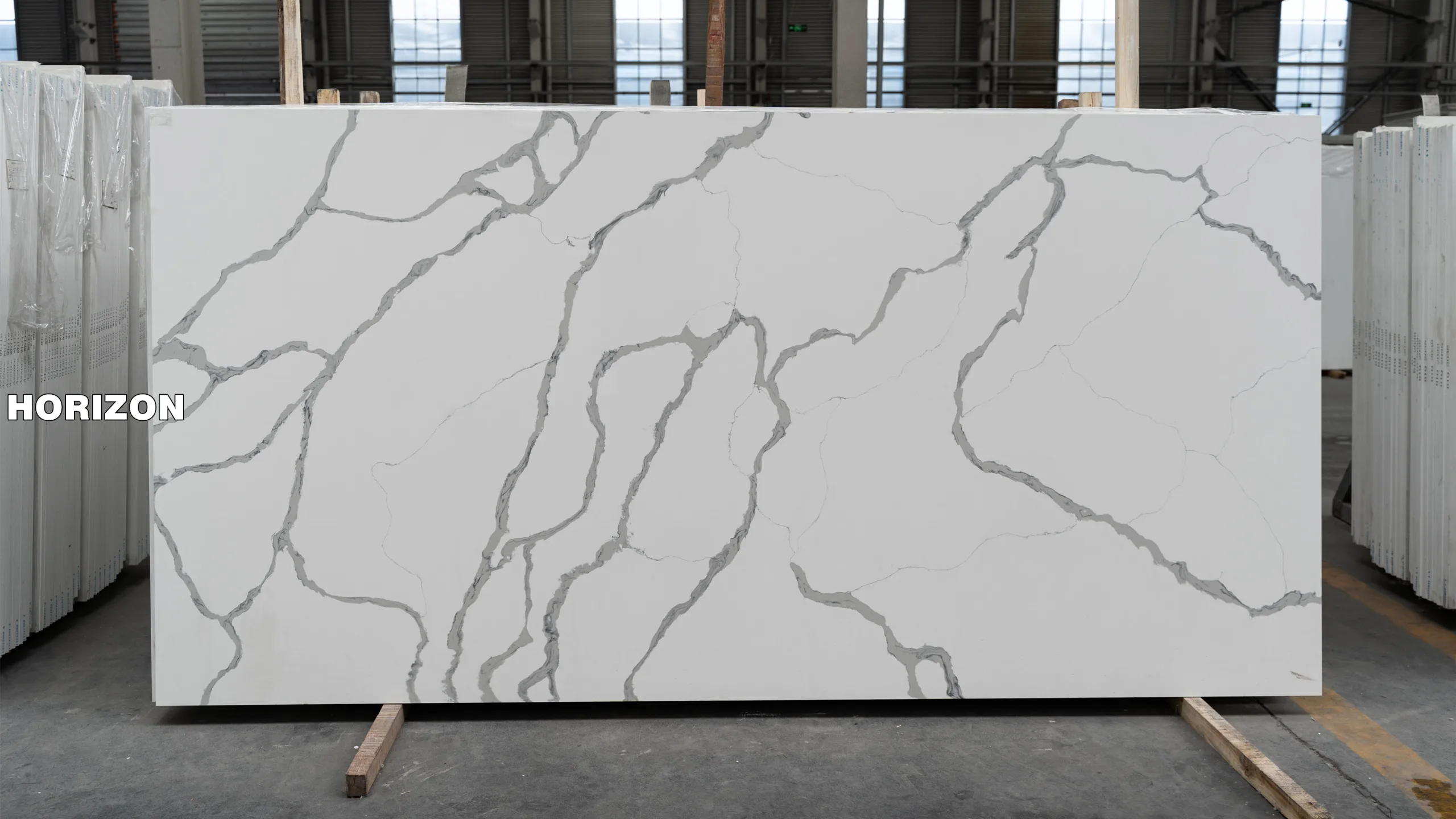QUARTZ CALACATTA 6734 BEST QUARTZ STONE SLAB - HORIZON QUARTZ