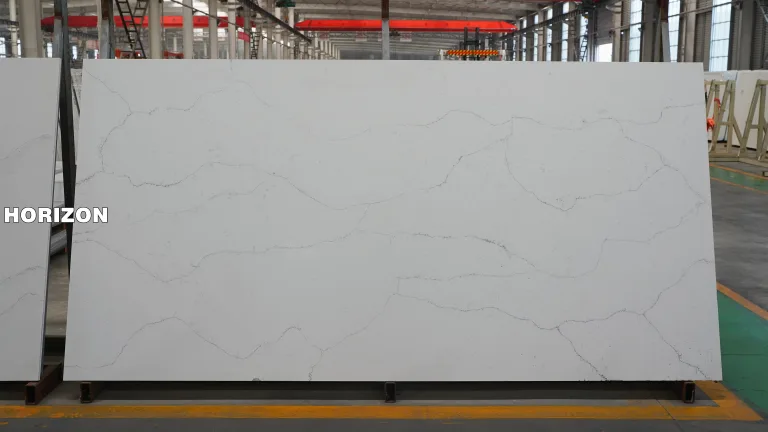 QUARTZ CALACATTA 9015 CLOSE UP BEST QUARTZ STONE SLAB - HORIZON QUARTZ