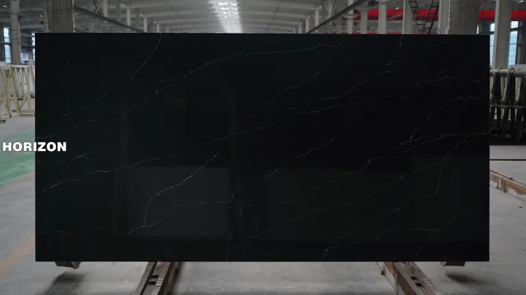 QUARTZ CALACATTA BLACK 6607 BEST QUARTZ STONE SLAB - HORIZON QUARTZ