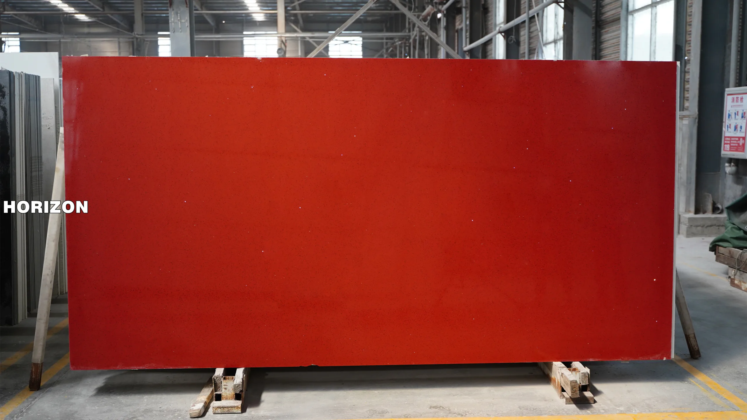 DIAMOND RED (SPARKLE RED) ES1211 BEST QUARTZ STONE SLAB - HORIZON QUARTZ