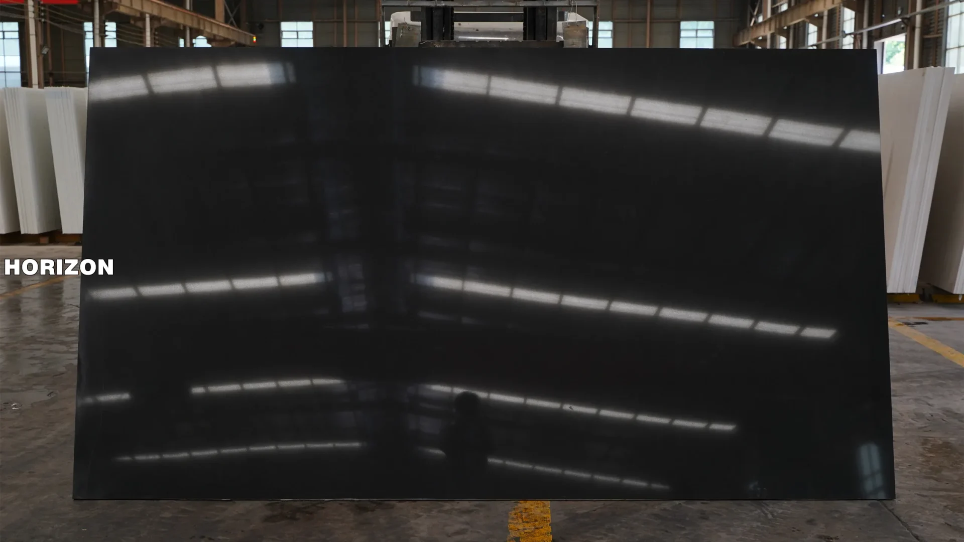 PURE BLACK ES1001 BEST QUARTZ STONE SLAB - HORZON QUARTZ