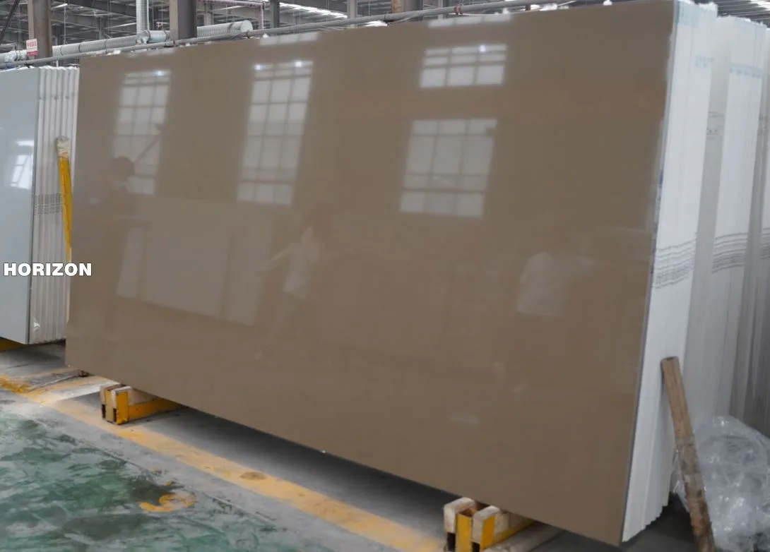PURE DARK BAIGE ES1007 BEST QUARTZ STONE SLAB 1 - HORIZON QUARTZ