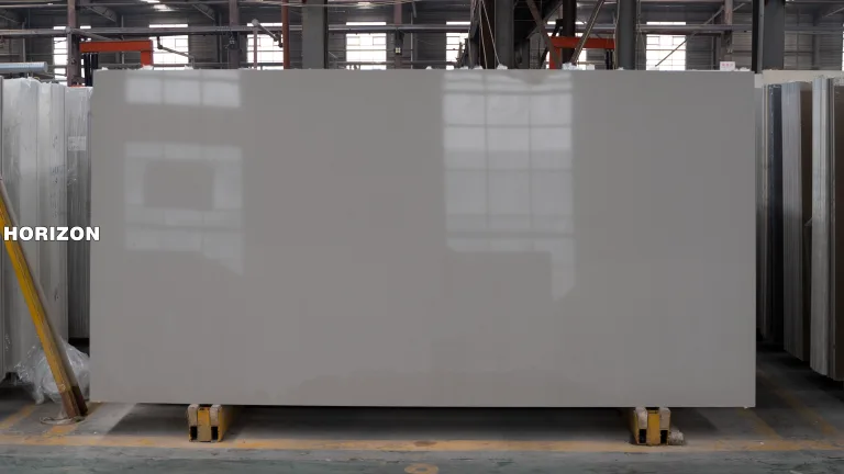 PURE LIGHT GREY ES1004 BEST QUARTZ STONE SLAB - HORIZON QUARTZ