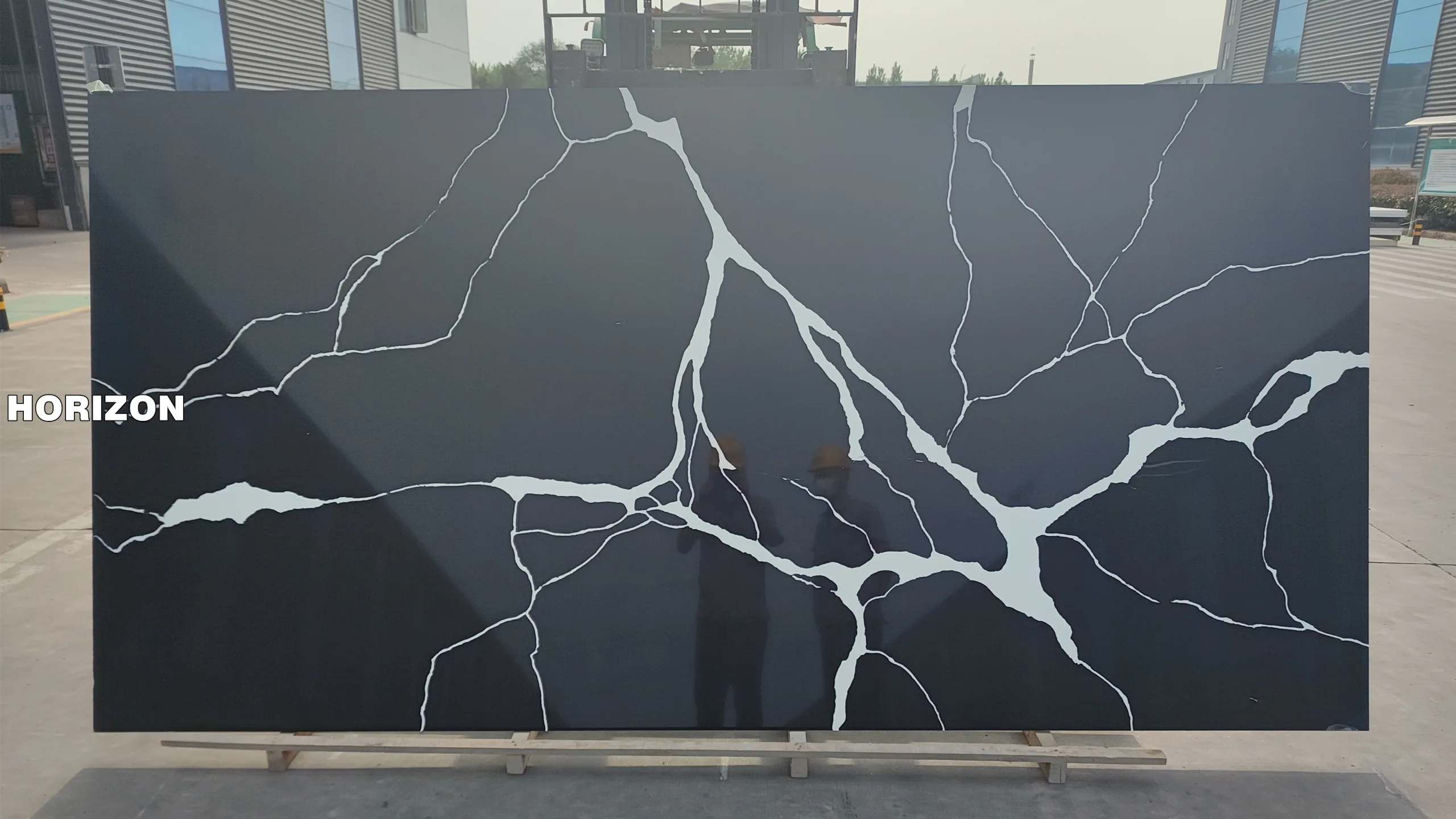 QUARTZ CALACATTA BLACK 6798-1 BEST QUARTZ STONE SLAB - HORIZON QUARTZ