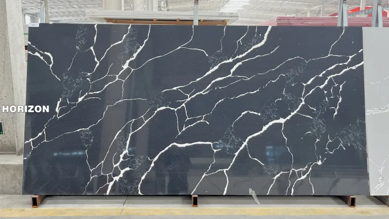 QUARTZ CALACATTA BLACK 6801 JADE BEST QUARTZ STONE SLAB - HORIZON QUARTZ