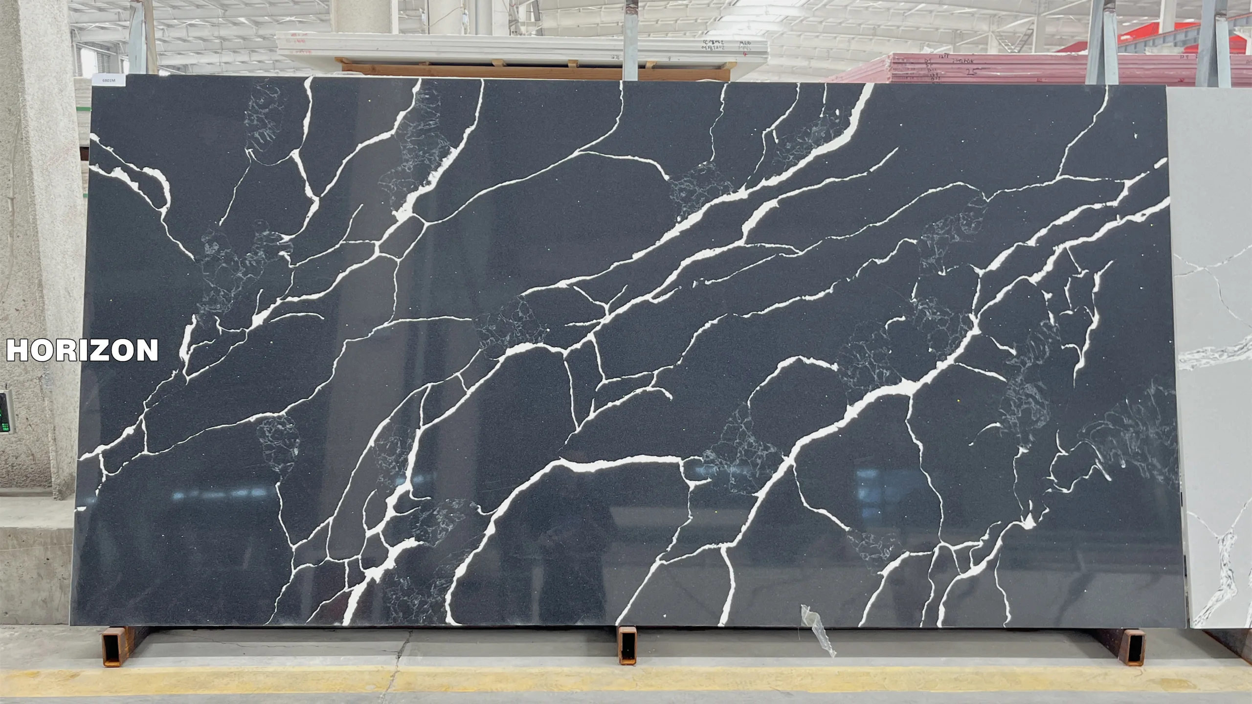 QUARTZ CALACATTA BLACK 6801 JADE BEST QUARTZ STONE SLAB - HORIZON QUARTZ