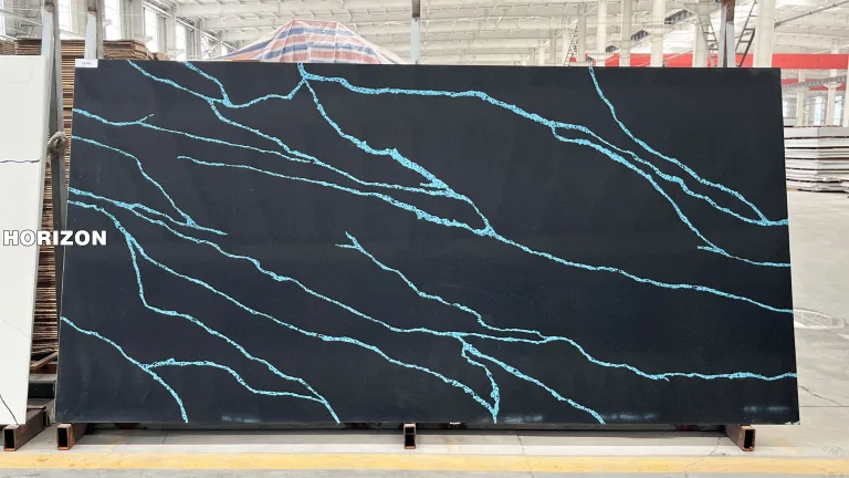 QUARTZ CALACATTA BLACK 6803 JADE BEST QUARTZ STONE SLAB - HORIZON QUARTZ