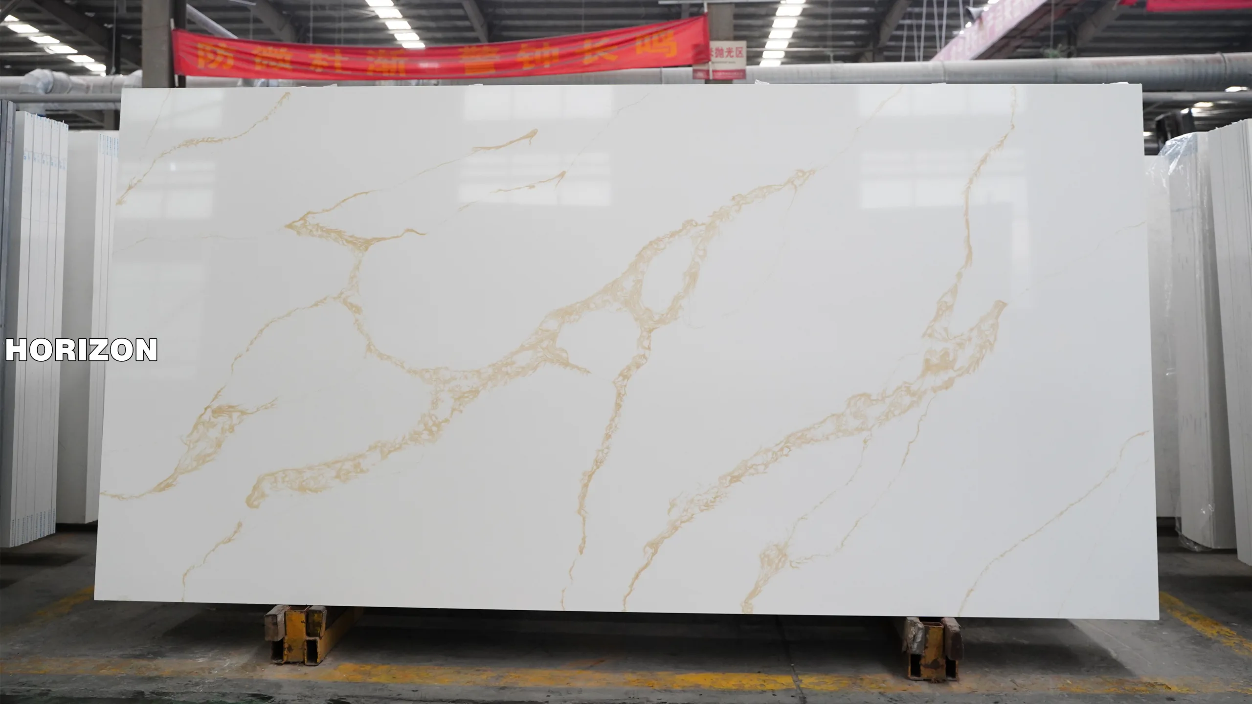 QUARTZ CALACATTA GOLD 6150 BEST QUARTZ STONE SLAB - HORIZON QUARTZ